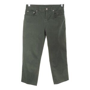 Jones New York Womens Size 6 Petite Cropped Carpi Pants Boyfriend Streth Olive